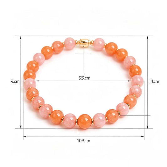 Warm Orange Pink Coral Bracelet taiwan original